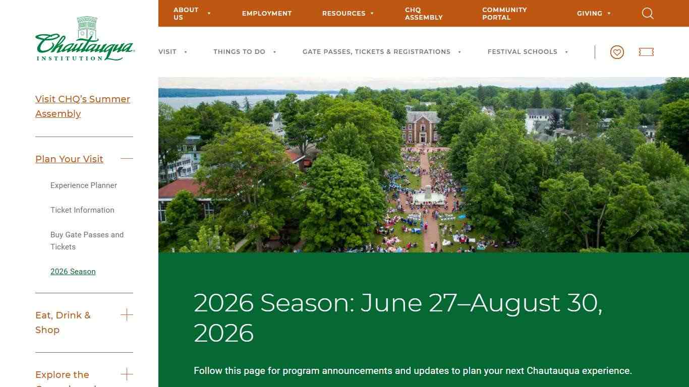 2026 Season - Chautauqua Institution